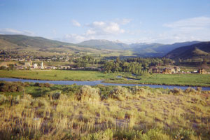 idyllic colorado river valley along I-70